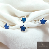 Natural Sapphire Engagement Rings for Women, Promise Ring, Dainty Silver Plated Star Ring, Electroplated Ring, Statement Gift, Gift For Mom